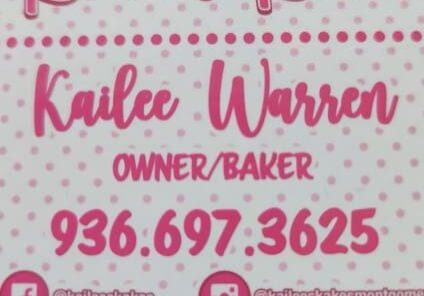 A business card for kailee 's bakes